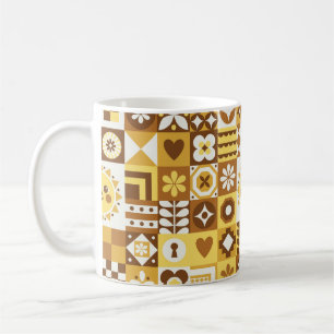 Abstract floral. Vintage Scandinavian and folk des Coffee Mug