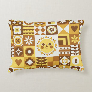 Abstract floral. Vintage Scandinavian and folk des Decorative Cushion
