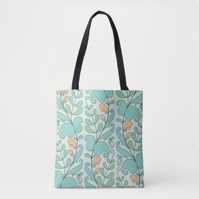 Abstract Floral: Vintage Seamless Pattern Tote Bag (Front)