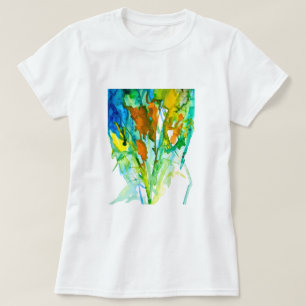 Abstract floral watercolor art T-Shirt