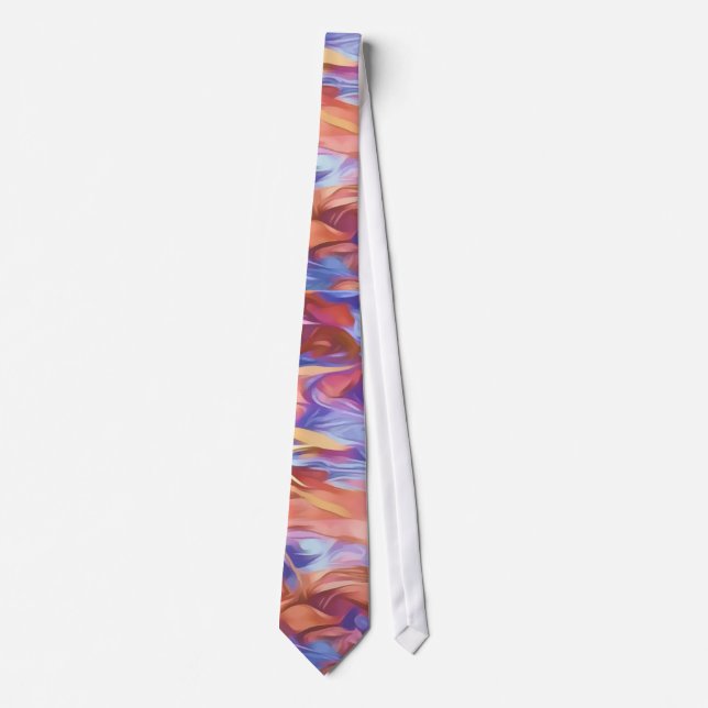 Abstract Floral Watercolor Colourful Tie (Front)