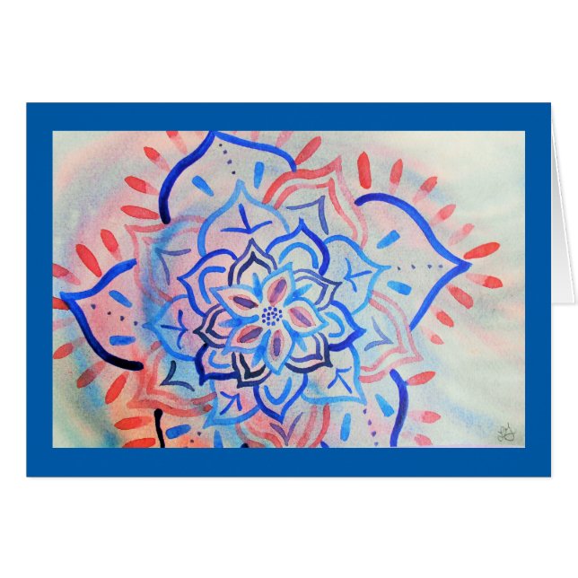 Abstract floral watercolor mandala (Front Horizontal)