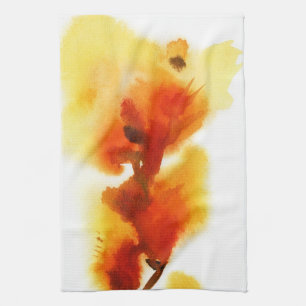 Abstract floral watercolor paintings 2 tea towel