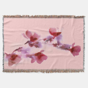 Abstract floral watercolor paintings 3 throw blanket