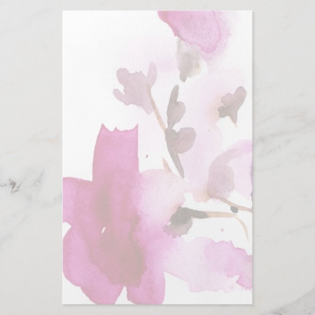 Abstract floral watercolor paintings 4 stationery (Front)
