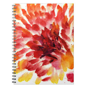 Abstract floral watercolor paintings 5 notebook