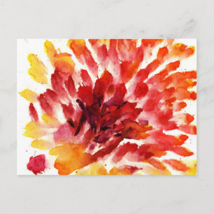 Abstract floral watercolor paintings 5 postcard