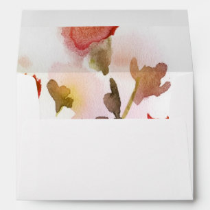 Abstract floral watercolor paintings envelopes