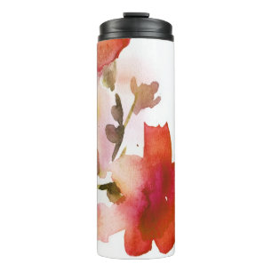 Abstract floral watercolor paintings thermal tumbler