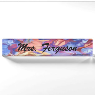 Abstract Floral Watercolor Personalised Nameplate