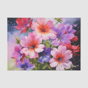 Abstract Floral Watercolor Phlox Tissue Paper