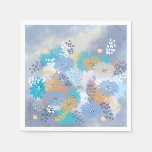 Abstract floral wedding napkin