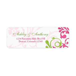 Abstract Floral Wedding Return Address Labels