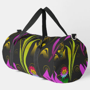 Abstract Floral with Spirals 1 Duffle Bag