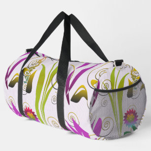Abstract Floral with Spirals 6 Duffle Bag