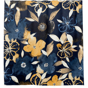 Abstract Florals: Watercolor Repeating Pattern Shower Curtain