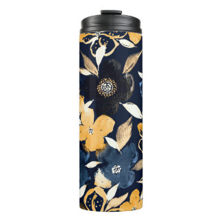 Abstract Florals: Watercolor Repeating Pattern Thermal Tumbler
