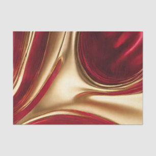 Abstract Flow Art-Red and Gold- Tissue Paper