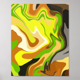 Abstract Flow of Earthy and Natural Colours Poster