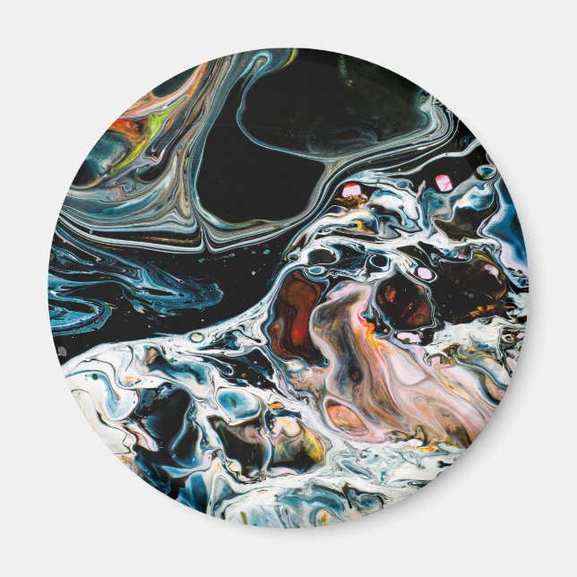 Abstract flow river black magnet (Front)