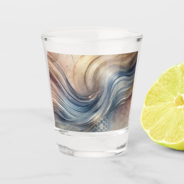 Abstract Flow Shot Glass (Front)