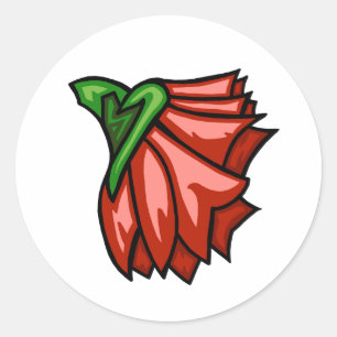 Abstract Flower 1 - Pink Classic Round Sticker