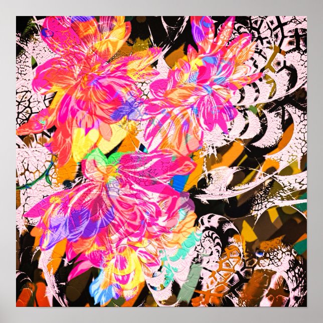 Abstract flower and animal print (Front)