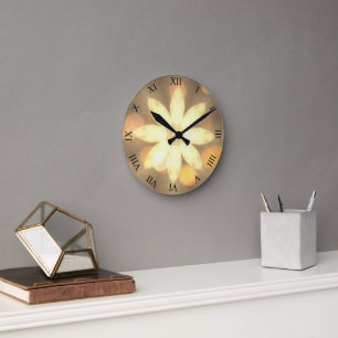 Abstract Flower Bokeh Round Clock