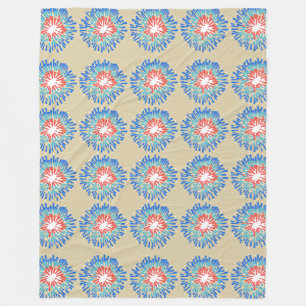 Abstract flower burst pattern fleece blanket
