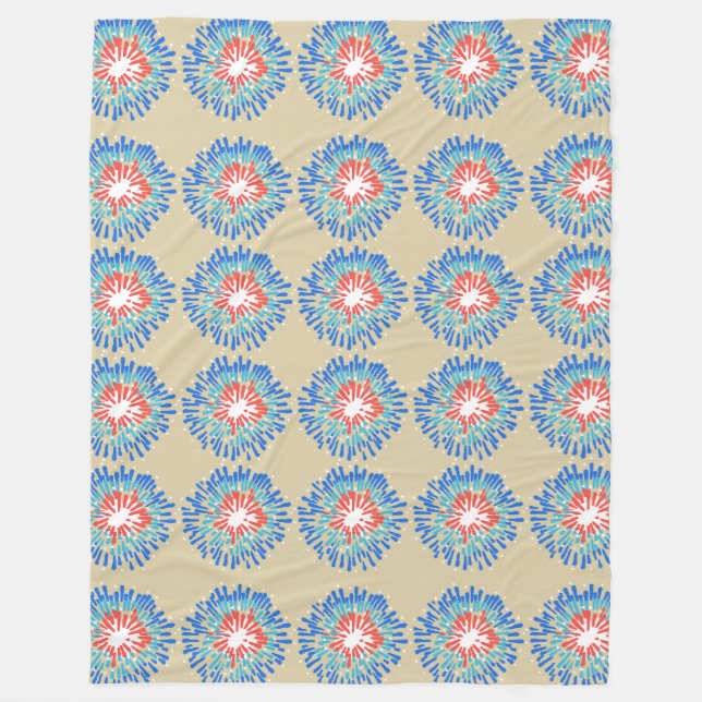 Abstract flower burst pattern fleece blanket (Front)