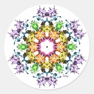 Abstract flower classic round sticker