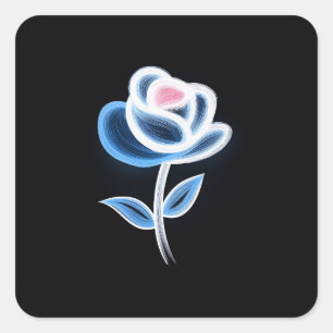 Abstract Flower Design Square Sticker