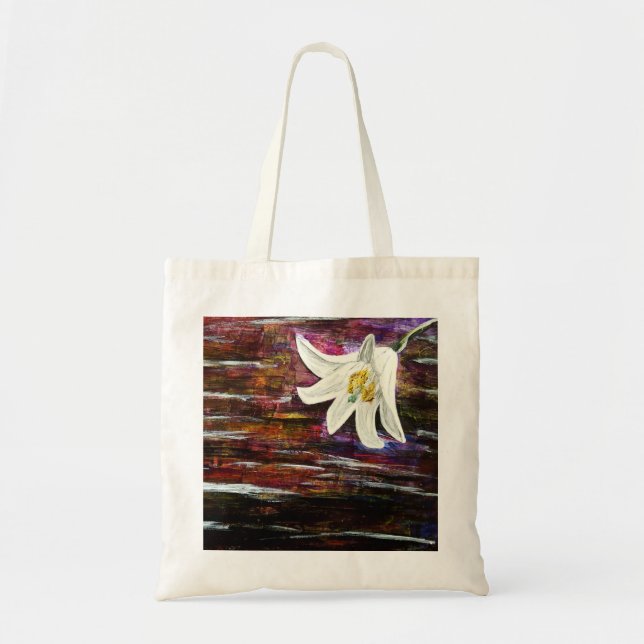 Abstract Flower Design Tote Bag (Front)