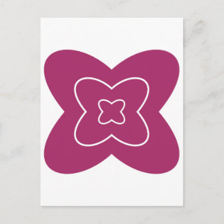 Abstract flower design with magenta petals postcard