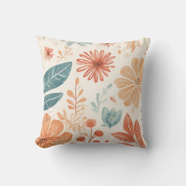 Abstract Flower Designed  Cushion (Front)
