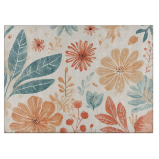Abstract Flower Designed  Cutting Board
