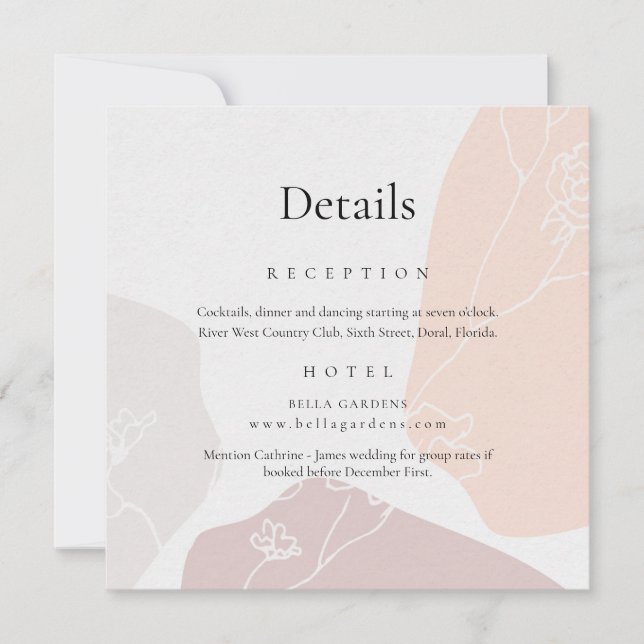Abstract Flower Details Wedding Invitation (Front)