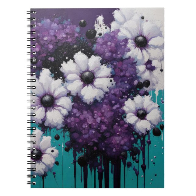 Abstract Flower Drips Notebook (Front)