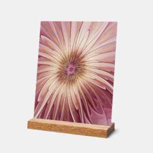 Abstract Flower Fractal Art & Shades of Burgundy Acrylic Sign