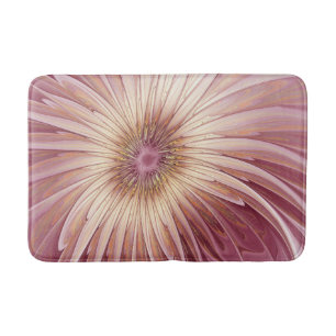 Abstract Flower Fractal Art & Shades of Burgundy Bath Mat