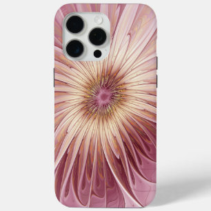 Abstract Flower Fractal Art & Shades of Burgundy iPhone 15 Pro Max Case