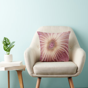 Abstract Flower Fractal Art & Shades of Burgundy Cushion