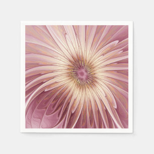 Abstract Flower Fractal Art & Shades of Burgundy Napkin
