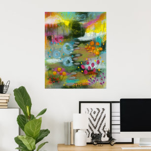Abstract Flower Garden 2 Floral Botanical Painting Poster