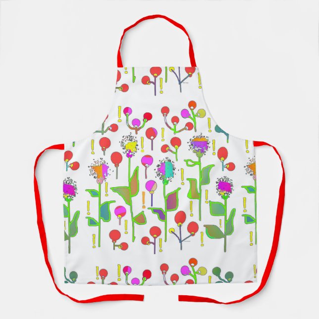 Abstract Flower Garden Kitchen Crafts Cooking  Apron (Front)