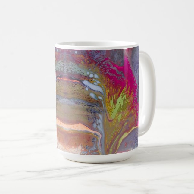 Abstract Flower in bright colours  Coffee Mug (Front Right)