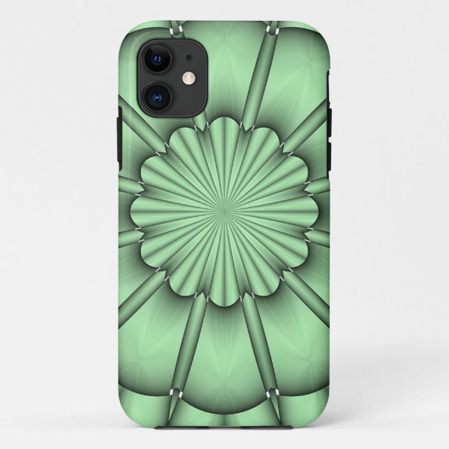 Abstract Flower in Pale Green Case-Mate iPhone Case (Back)