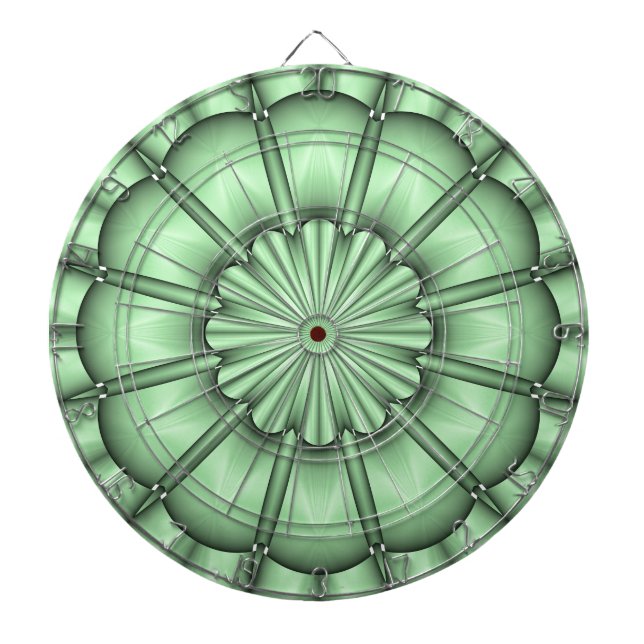 Abstract Flower in Pale Green Dartboard (Front)