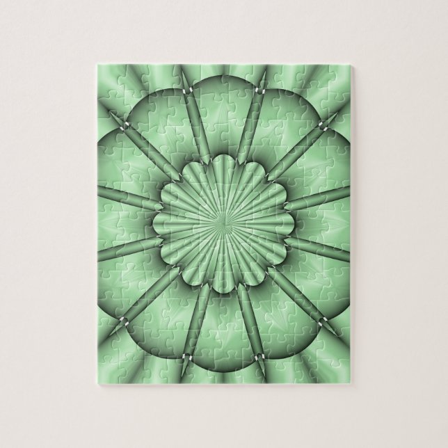 Abstract Flower in Pale Green Jigsaw Puzzle (Vertical)