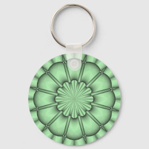 Abstract Flower in Pale Green Key Ring